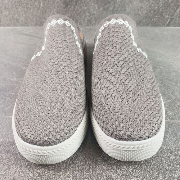 Earth Origins Shoes 7 Wide Embroidered Knit Mules Zilly Slides Granite - Picture 3 of 13